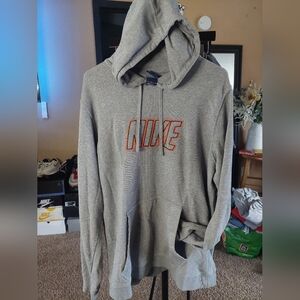 Nike Gray Hoodie with Orange Logo